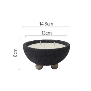 Porte-bougie parfumé en ciment minimaliste nordique, 14,8 cm, diffuseur rond en cire de soja, décoration d'intérieur - Product Image 1