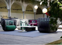 Ensemble de canapé en aluminium au design moderne de luxe avec coussins hauts imperméables pour jardin hôtel table de plage et corde incluse