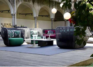 Ensemble de canapé en aluminium au design moderne de luxe avec coussins hauts imperméables pour <span class=keywords><strong>jardin</strong></span> hôtel table de plage et <span class=keywords><strong>corde</strong></span> incluse - Product Image 4