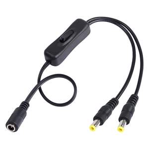 DC 5,5x2,1mm 1 Buchse zu 2 Stecker Ein/Aus-Schalter kabel, Y-Splitter-Adapter kabel, für Sicherheits-CCTV-Park kamera, LED-Streifen licht - Product Image 1