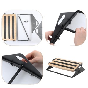Reposapiés Ajustable de Madera Maciza, Forma Triangular, Diseño Minimalista, para Oficina - Product Image 2