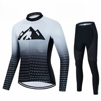 Set Bersepeda Unisex Desain Baru Kustom Celana Sepeda Lengan Panjang Jersey Bersepeda Anti-UV Bernapas Cetak Sublimasi