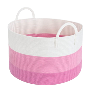 Household Clutter <b>Basket</b> Cat Ear Chair Side Storage Foldable Multifunction Coiled Rope Cotton Jute <b>Lidded</b> Toys Living Room - Product Image 2