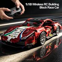 Voiture de course RC 1:18 prête à être expédiée, blocs de construction, modèle de supercar à l'échelle 1:18 avec contrôleur sans fil et design aérodynamique