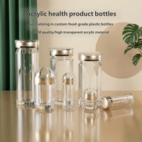 Pot en plastique transparent en acrylique pour poudre d'herbes, récipient de stockage transparent pour capsules, comprimés, compléments alimentaires naturels