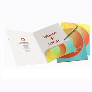 Tùy chỉnh thư mục màu đen với dập nổi quảng cáo khuyến mại 2 túi Giấy các tông thư mục tập tin in ấn A4 thư mục trình bày - Product Image 6