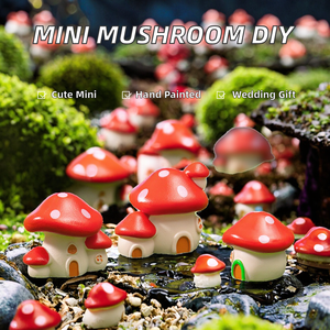 บ้านเห็ดจิ๋ว DIY ทำจากเรซิ่น ของตกแต่งสวนขนาดเล็ก สำหรับเทศกาลคริสต์มาส เป็นมิตรกับสิ่งแวดล้อม เหมาะสำหรับจัดสวนขนาดจิ๋วและตู้ไมโครแลนด์สเคป - Product Image 2