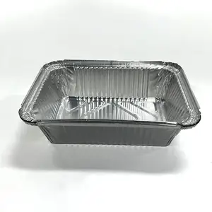 Récipient alimentaire en aluminium jetable de qualité alimentaire, 10 20 50 pièces, plateau rectangulaire en aluminium avec couvercle