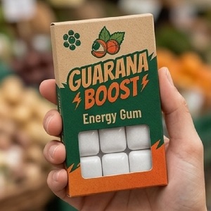 หมากฝรั่งพลังงานสูตรเฉพาะ ผสมคาเฟอีน แอล-ธีอะนีน โสม และวิตามินบี/ดี คอมเพล็กซ์ - Product Image 1