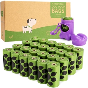 Eco-Friendly Biodegradable Corn Starch Poop <b>Bags</b> with Dispenser for Cats Dogs & Small Animals-Portable Pet Waste Packaging - Product Image 1