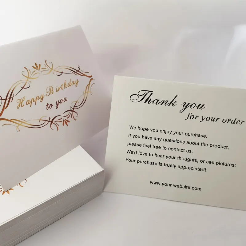 Wholesale custom bronzing high-end greeting card customized business thank you cards