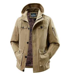 <span class=keywords><strong>Veste</strong></span> doublée de <span class=keywords><strong>polaire</strong></span> avec capuche, poches multiples, fermeture à boutons et fermeture à glissière - Product Image 1