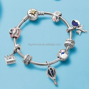 سوار ساحر مطلي بالفضة من Pulseras Originales De Plata بالخرز بفتحة كبيرة سوار ثعبان للنساء - Product Image 4