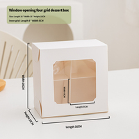 Boîtes à gâteaux en carton transparent avec fenêtre pour gâteaux, muffins, confiseries, cupcakes, donuts, contenants à emporter avec 4 et 6 compartiments