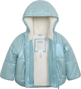 <span class=keywords><strong>Manteau</strong></span> d'<span class=keywords><strong>hiver</strong></span> pour bébé fille, veste matelassée unie avec capuche doublée en sherpa - Product Image 2