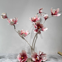 Décoration de vitrine de centre commercial en EVA personnalisée, magnolia géant, fleurs artificielles, vente en gros d'usine