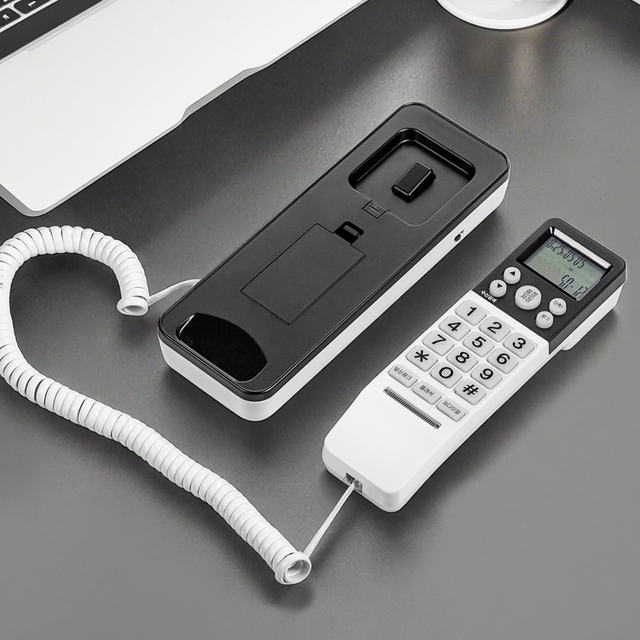 Wall-Mounted Corded Telephone with Fixed Caller ID Display and Hands-Free Speakerphone New Design