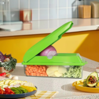 Mandoline multifonctionnelle écologique en plastique, gadget de cuisine, hachoir à légumes, coupe-légumes manuel, trancheuse à fruits et pommes de terre