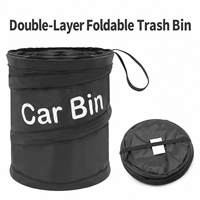 Poubelle de voiture sur mesure noire, portable, pliable, pop-up, étanche, avec boucle de fixation