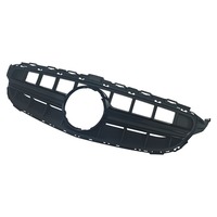 Rejilla Delantera de Alta Calidad en Negro Brillante Estilo AMG C63S, Rejilla de Repuesto de Material ABS para Mercedes Benz Clase C W205