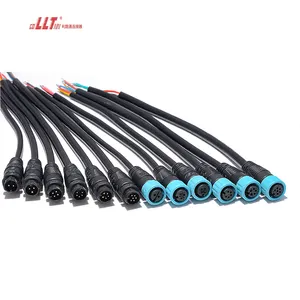 Laagspanning M12 Kabel Connectoren Waterdichte Ip67, Mannelijke Vrouwelijke 2 3 4 5 6 7 8 Pins Ac Dc Connector Plug