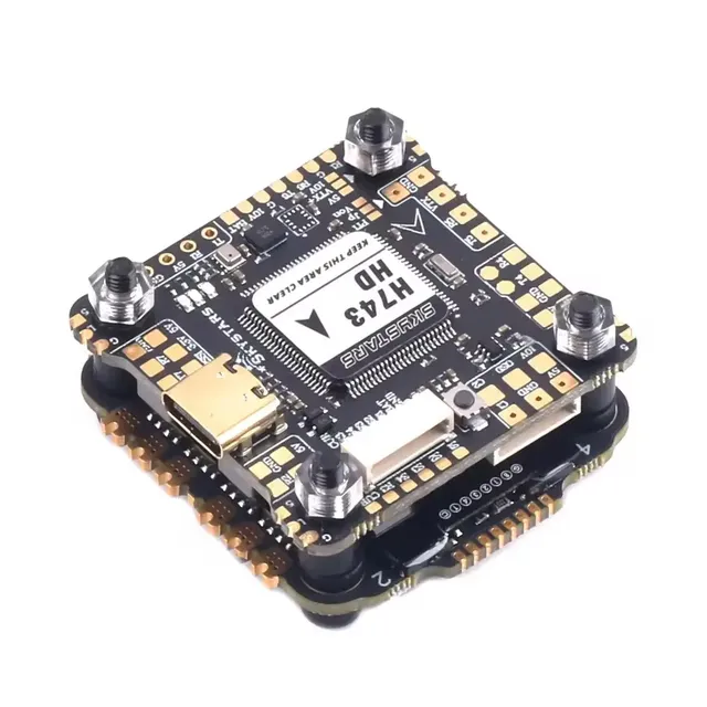 Factory Original SKYSTARS H743 HD Flight Controller H7 X8 With OSD & KO60 60A Blheli32 4IN1 ESC Stack for FPV Racing Drone