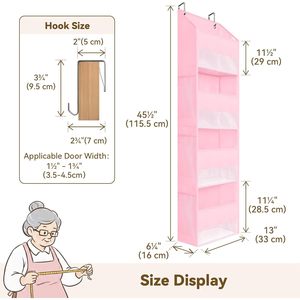 Over The Door Organizer 4 <b>Shelf</b> 6 Pockets Waterproof Polyester Storage Rack For Toys Behind Door Wall Hanging - Product Image 3