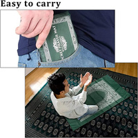 Tapis de prière islamique portable en gros, boussole de voyage à usage domestique et couverture de prière musulmane tissée à fermeture éclair