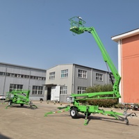 Plate-forme de travail aérienne remorquable montée sur remorque avec nacelle élévatrice articulée à flèche automotrice à rotation de 360 degrés