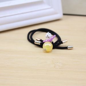 Korean Creative Round Bead Hair Ties For Girls With Rhinestone Flower Decor Casual Hair Accessories Ponytail Ties Small <b>Gifts</b> - Product Image 2