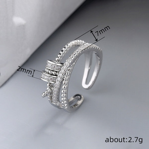 Anello Geometrico Aperto Regolabile per Donne, Gioiello da Dito alla Moda e Trendy - Product Image 4