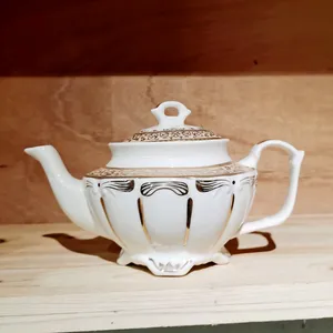 Luxe 9 Inch Bladgoud Keramische Koffie Thee Pot 2021 Nieuwe Producten Voor Geschenken