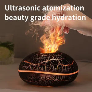 Newest Rgb Flame Aroma Diffuser Humidifier Usb Aroma Diffusers Nebulizer Aroma Diffuser Colourful Flame Humidifier For Home