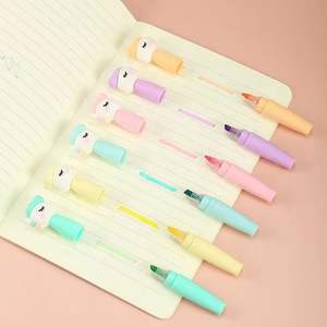 Promoción barata Mini bolígrafo fluorescente de 6 colores, conjunto de resaltador, rotulador creativo con cabeza oblicua - Product Image 3