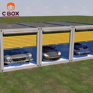 Cbox Waterproof Outdoor Warehouse <b>Workshop</b> Prefab Garden Car Shed Garage Shelter with Door Roller Detachable Container House - Product Image 4
