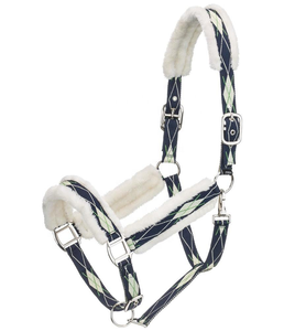 Licol de cheval en nylon de qualité supérieure avec motif équestre, bande nasale rembourrée en fourrure artificielle et tête de licol souple pour l'équitation - Product Image 4