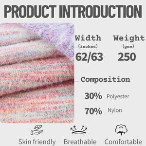 <span class=keywords><strong>Tissu</strong></span> tricoté en laine polaire teintée en nylon polyester 250GSM, doux, épais, chaud et durable, pour vêtement d'automne et d'hiver - Product Image 2