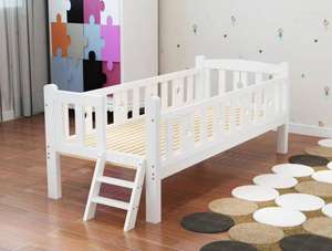 Lit simple en bois pour <span class=keywords><strong>la</strong></span> chambre de bébé de fille, modèle classique, avec escalier, <span class=keywords><strong>meuble</strong></span> en bois - Product Image 4