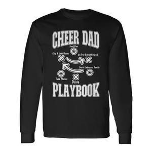 Cheer Dad Playbook T-shirt à manches longues noir unisexe taille adulte - Product Image 1
