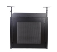 UD101 Table de DJ professionnelle, façade de cabine DJ portable en acier avec sacs de transport, pliable, blanc et noir
