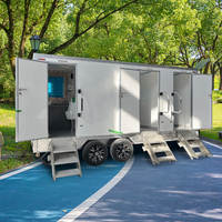 Peut être personnalisé 2/3/4/6/8 Portable toilette et douche conteneur douche toilette remorque luxe Mobile salle de bain et toilettes