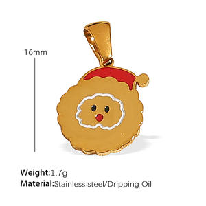 Exquis luxe fait à la main bricolage série de noël Fine pendentif à breloque en acier inoxydable lettres pendentif accessoires bijoux de mode - Product Image 5