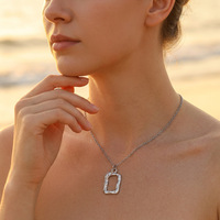 Collier en acier inoxydable plaqué or, résistant à l'eau, avec cadre martelé, sans ternissement, tendance TikTok, par Fanhua Jewelry