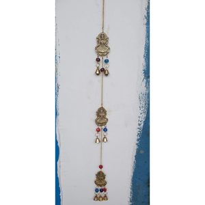 Carillons éoliens en laiton de style indien vintage chaîne décorative de perles en métal cloches murales om-ganesha-laxmiji fournitures de jardin - Product Image 3