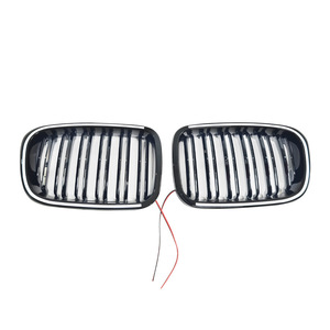 Parrilla Delantera de Repuesto para BMW E46 Serie 3, Doble Línea LED, Negro Brillante - Product Image 2