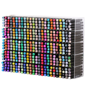 Transparent Marker Storage Box Square Plastic Pen Holder Large Capacity Desktop Organizer For Art Supplies - Product Image 2