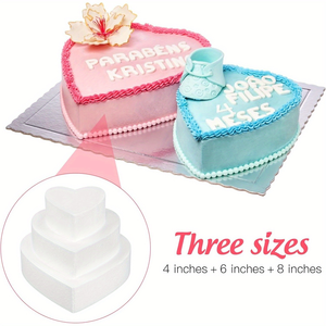 Foam Cake Hartvormig Model Polystyreen Embryo Pop Cake Decoraties Bruiloft Display - Product Image 4