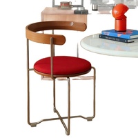 Chaise de salle à manger pliante Bauhaus avec dossier en acier inoxydable, style rétro, design compact pour petites maisons, hôtels, coiffeuse/table de maquillage