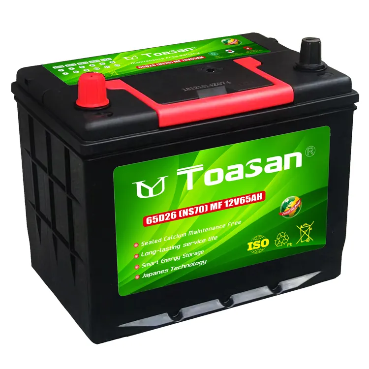 TOASAN 12V 65Ah smf סוללה עלות של חלקי רכב חדש רכב סוללה NS70