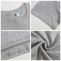 T-shirts pour hommes surdimensionnés en coton 100% 200GSM, logo personnalisé, bordure côtelée, anti-rétrécissement, col rond, manches courtes, vêtements